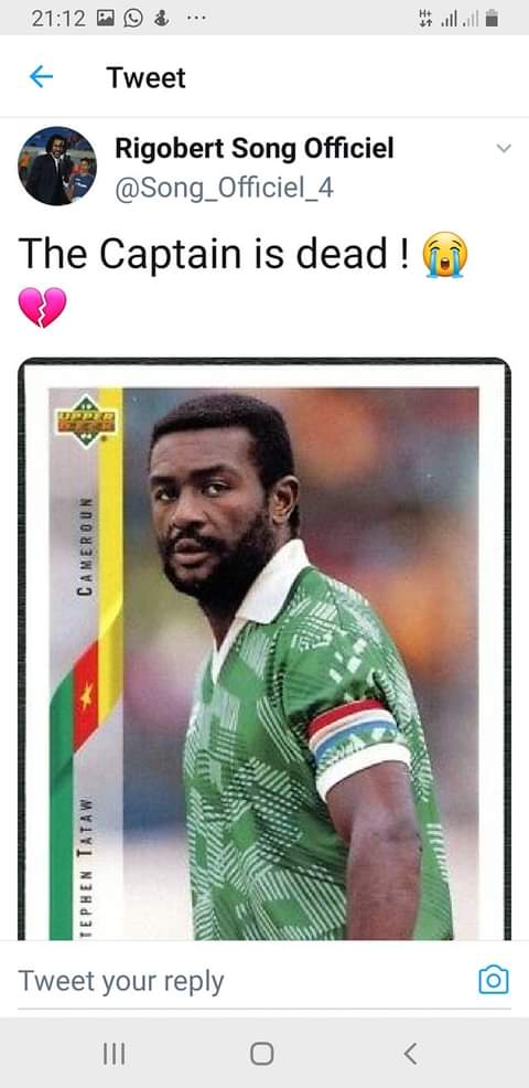 Former Cameroon Skipper Stephen Tataw Passes on