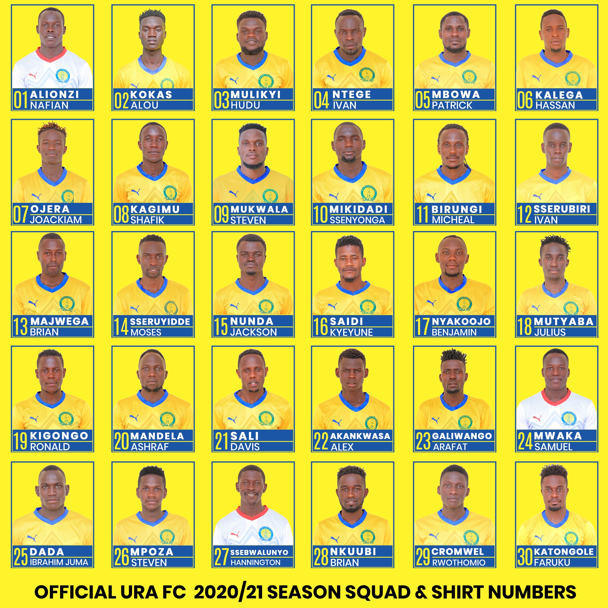 UPL: URA FC Unveils Full Squad For 2020/21 Season