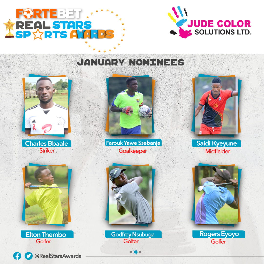Fortebet Really Star Awards: Saidi Kyeyune, Charles Bbaale, Farouk Yawe and Three Golfers Battle for January Glory