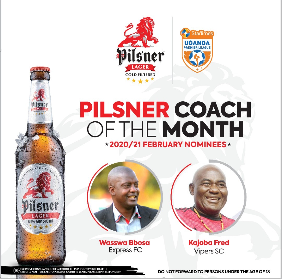 Bbosa, Kajoba vie for February Pilsner coach of the month
