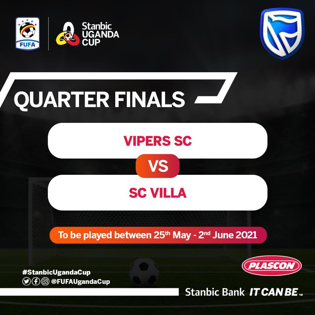SC Villa tie with Vipers, Express FC face KCCA in the Stanbic Uganda Cup quarter-finals