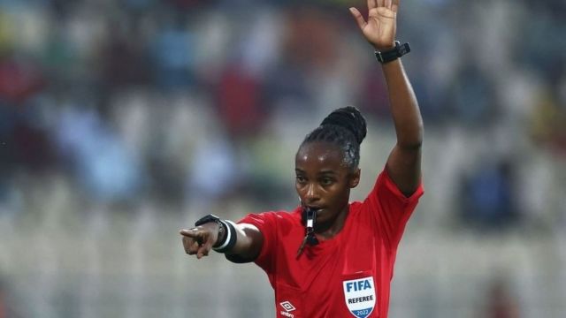 Rwandan Salima Mukansanga makes history as first woman Afcon referee