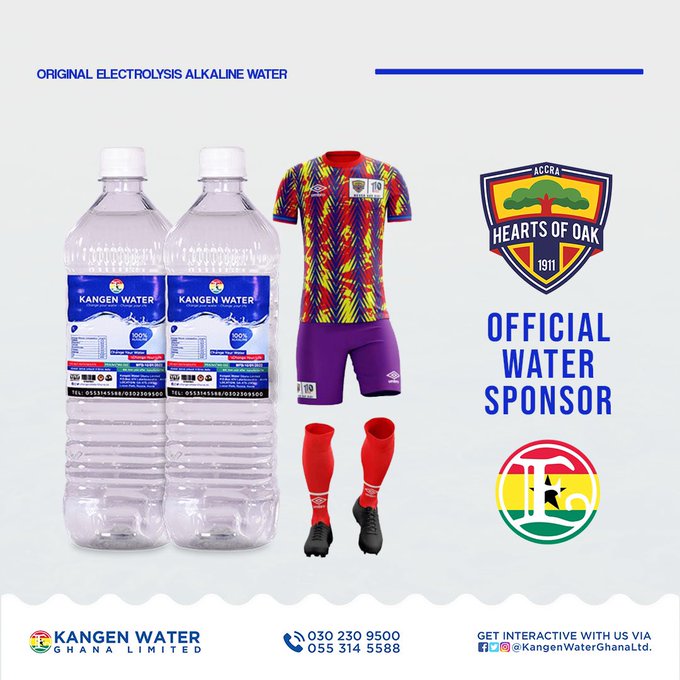 Kangen water partners with Hearts of Oak after Muntari’s signing