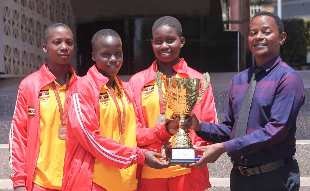 Africa schools championship: Buddo SS basketball team officially present trophy and Gold medal to proprietor Muwonge